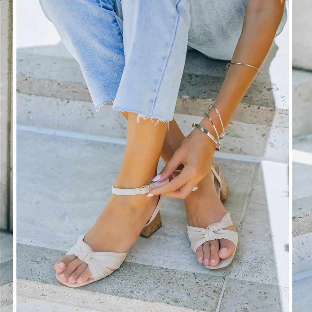 Faux suede sandals